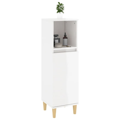 vidaXL Badschrank Hochglanz-Weiß 30x30x100 cm Holzwerkstoff