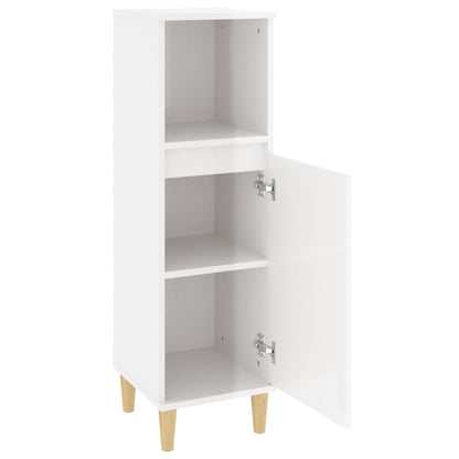 vidaXL Badschrank Hochglanz-Weiß 30x30x100 cm Holzwerkstoff