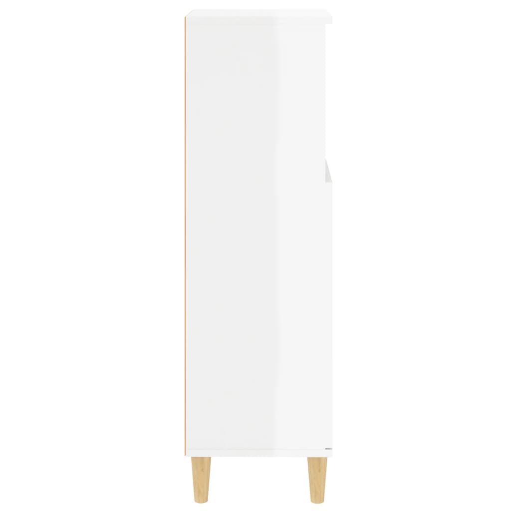 vidaXL Badschrank Hochglanz-Weiß 30x30x100 cm Holzwerkstoff