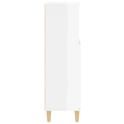 vidaXL Badschrank Hochglanz-Weiß 30x30x100 cm Holzwerkstoff