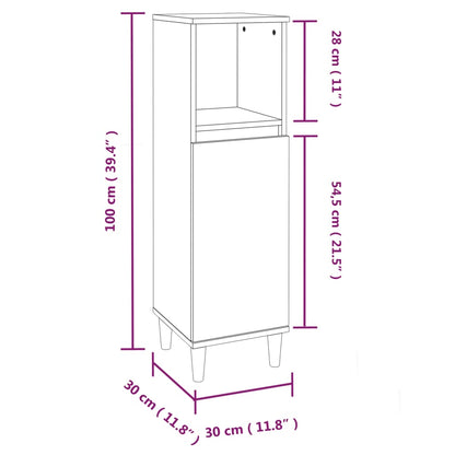 vidaXL Badschrank Hochglanz-Weiß 30x30x100 cm Holzwerkstoff