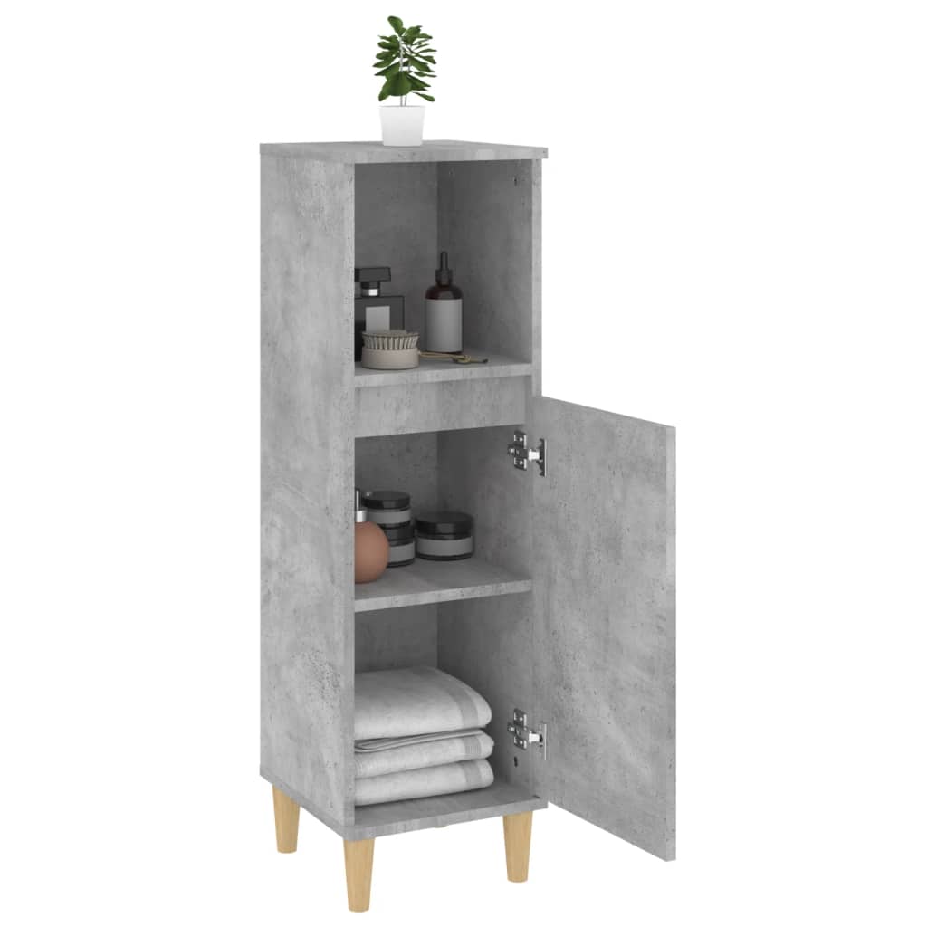 vidaXL Badschrank Betongrau 30x30x100 cm Holzwerkstoff