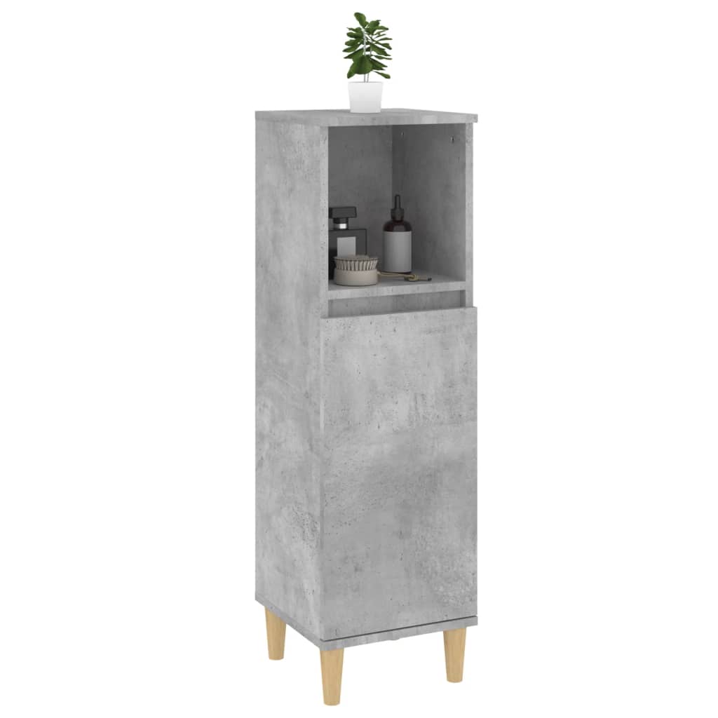 vidaXL Badschrank Betongrau 30x30x100 cm Holzwerkstoff