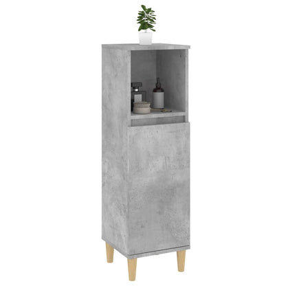 vidaXL Badschrank Betongrau 30x30x100 cm Holzwerkstoff