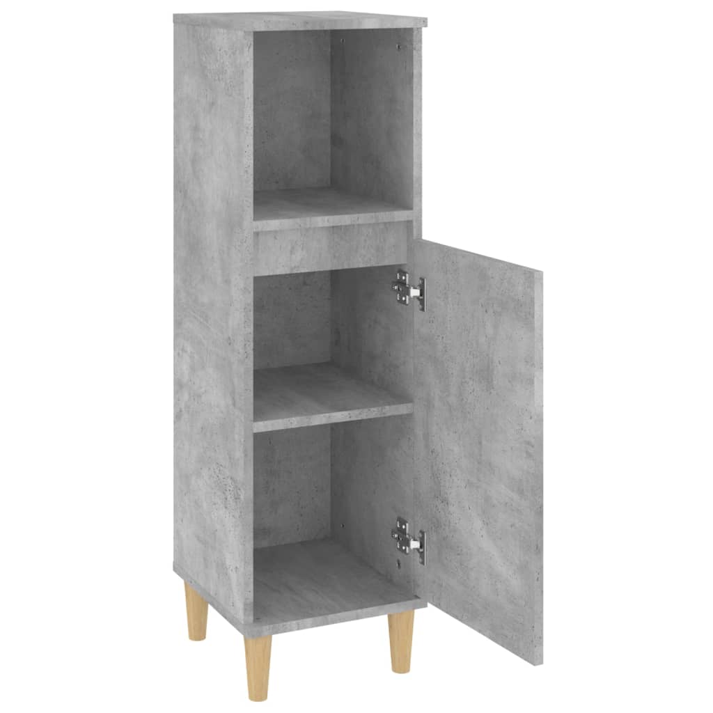 vidaXL Badschrank Betongrau 30x30x100 cm Holzwerkstoff