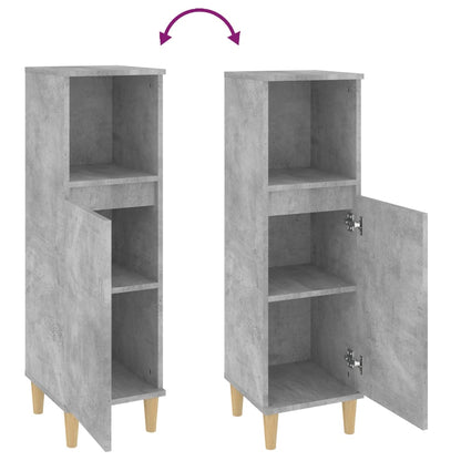 vidaXL Badschrank Betongrau 30x30x100 cm Holzwerkstoff