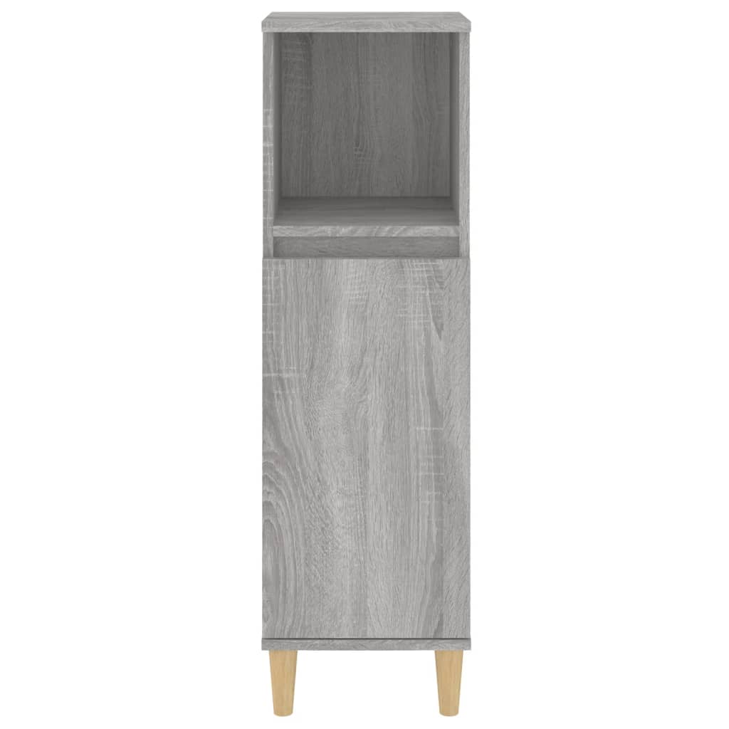 vidaXL Badschrank Grau Sonoma 30x30x100 cm Holzwerkstoff