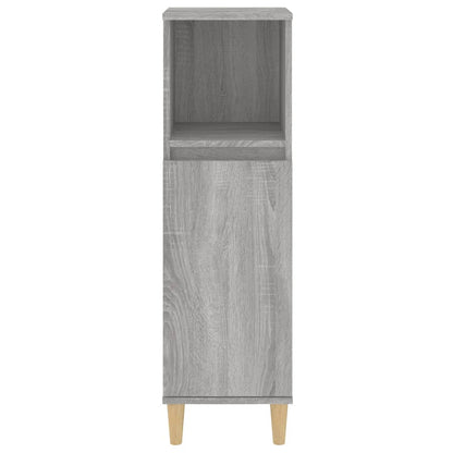 vidaXL Badschrank Grau Sonoma 30x30x100 cm Holzwerkstoff