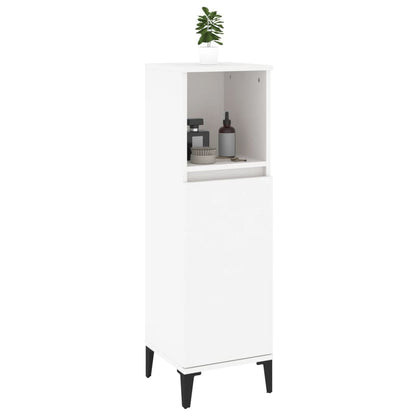 vidaXL Badschrank Weiß 30x30x100 cm Holzwerkstoff
