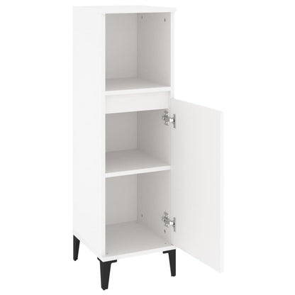 vidaXL Badschrank Weiß 30x30x100 cm Holzwerkstoff