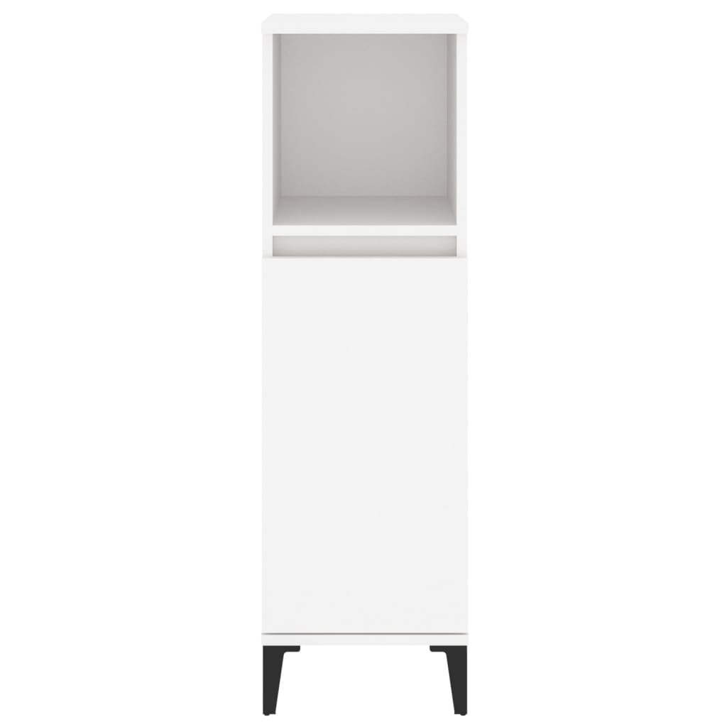 vidaXL Badschrank Weiß 30x30x100 cm Holzwerkstoff