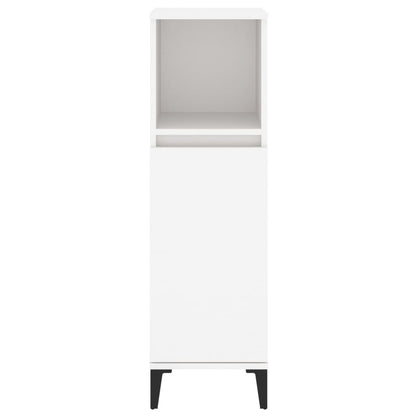 vidaXL Badschrank Weiß 30x30x100 cm Holzwerkstoff
