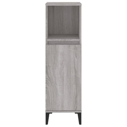 vidaXL Badschrank Grau Sonoma 30x30x100 cm Holzwerkstoff