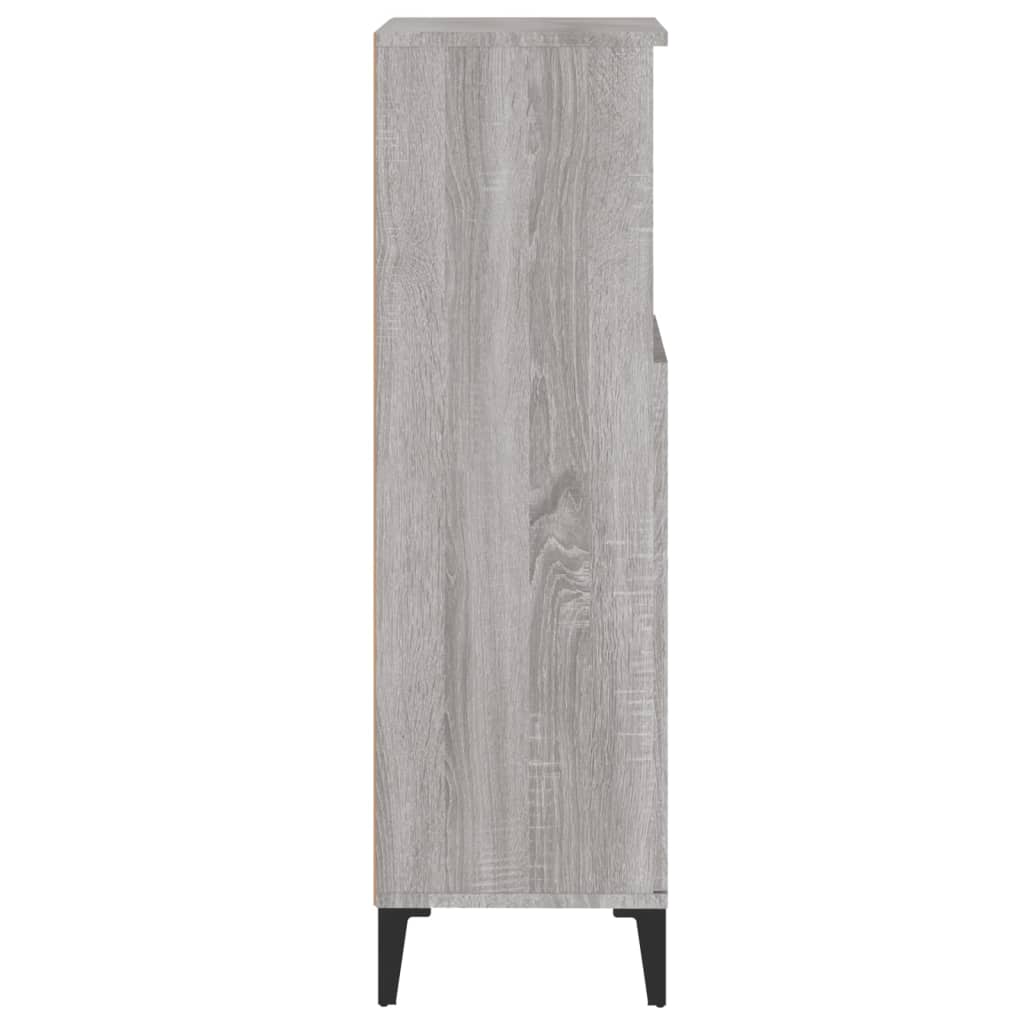 vidaXL Badschrank Grau Sonoma 30x30x100 cm Holzwerkstoff