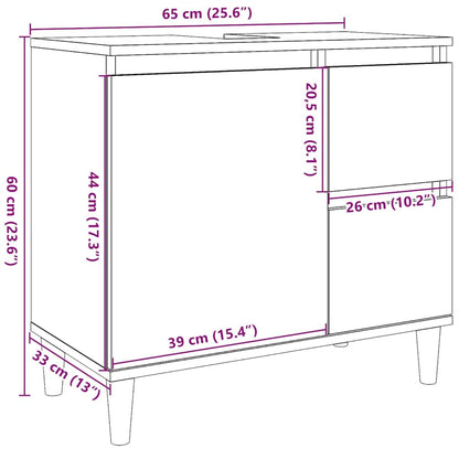 vidaXL Badschrank Weiß 65x33x60 cm Holzwerkstoff