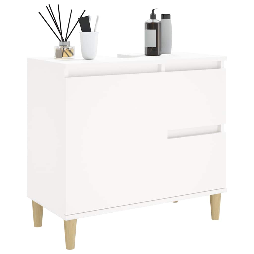 vidaXL Badschrank Weiß 65x33x60 cm Holzwerkstoff