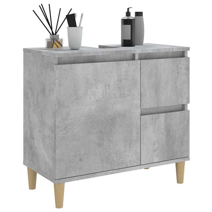 vidaXL Badschrank Betongrau 65x33x60 cm Holzwerkstoff