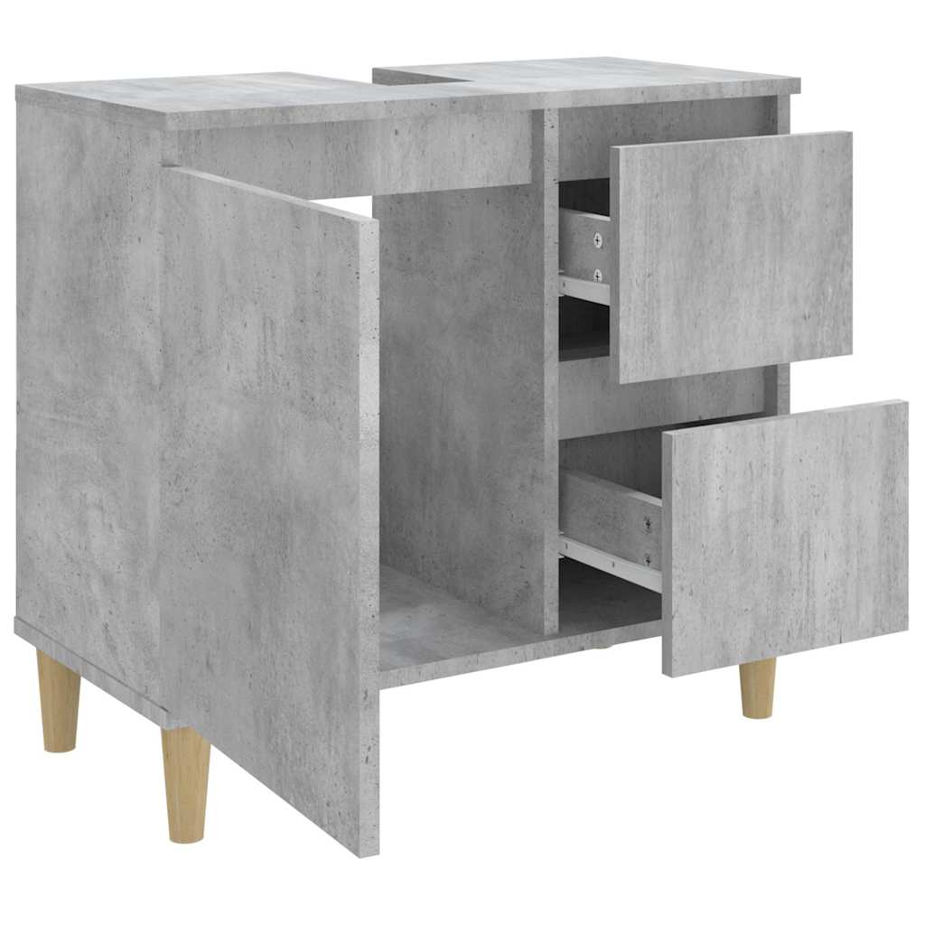 vidaXL Badschrank Betongrau 65x33x60 cm Holzwerkstoff