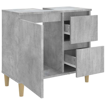 vidaXL Badschrank Betongrau 65x33x60 cm Holzwerkstoff