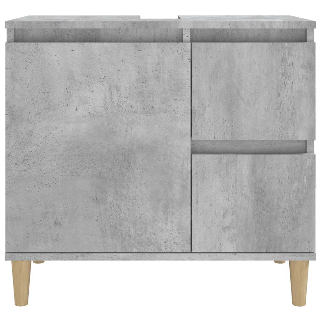 vidaXL Badschrank Betongrau 65x33x60 cm Holzwerkstoff