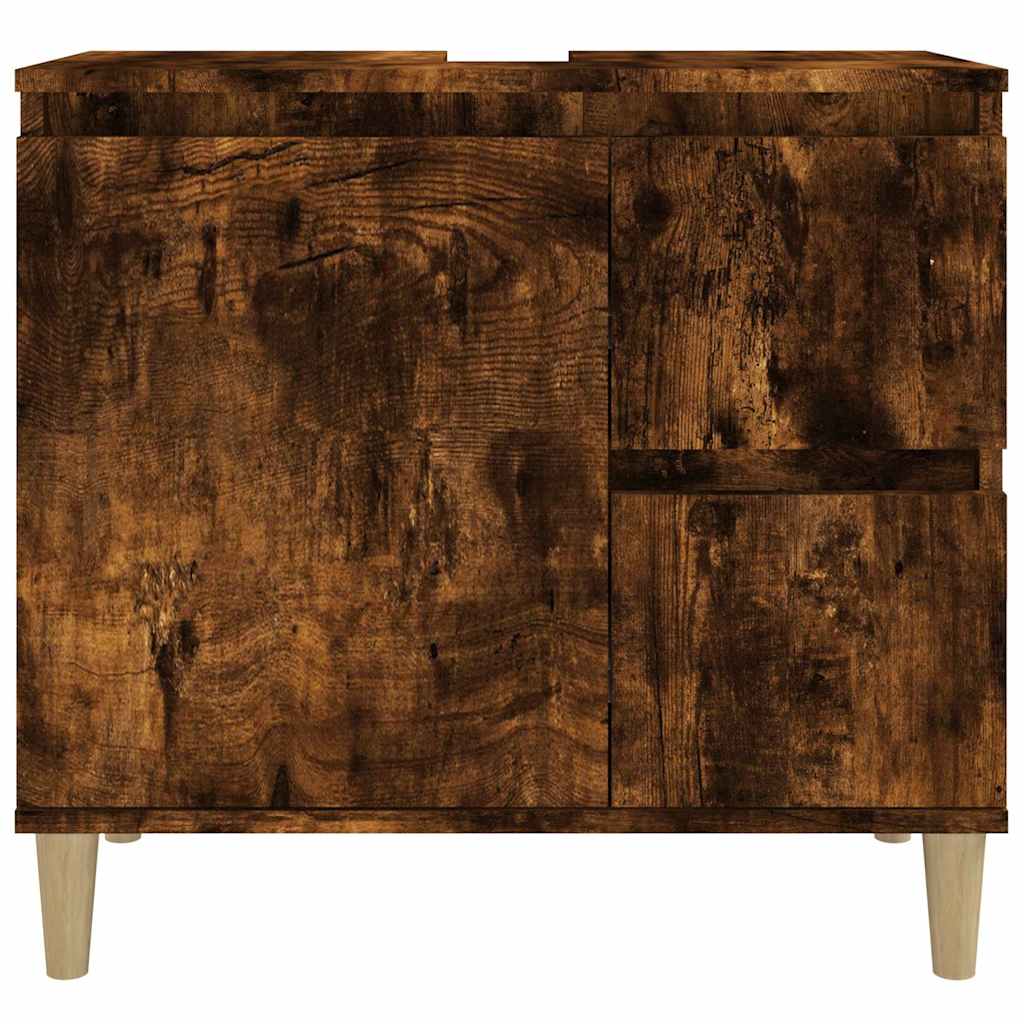 vidaXL Badschrank Räuchereiche 65x33x60 cm Holzwerkstoff