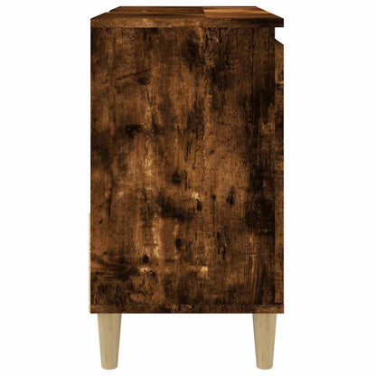 vidaXL Badschrank Räuchereiche 65x33x60 cm Holzwerkstoff