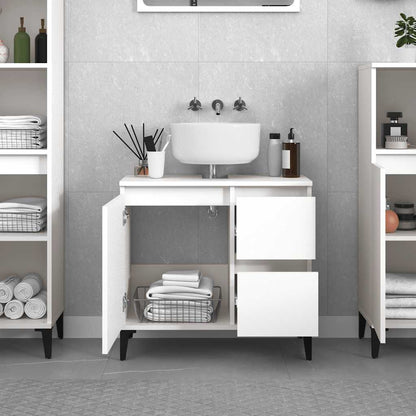 vidaXL Badschrank Weiß 65x33x60 cm Holzwerkstoff