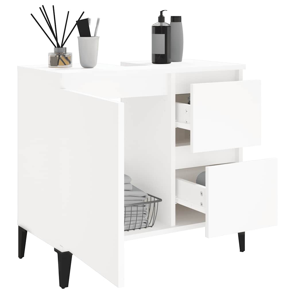 vidaXL Badschrank Weiß 65x33x60 cm Holzwerkstoff