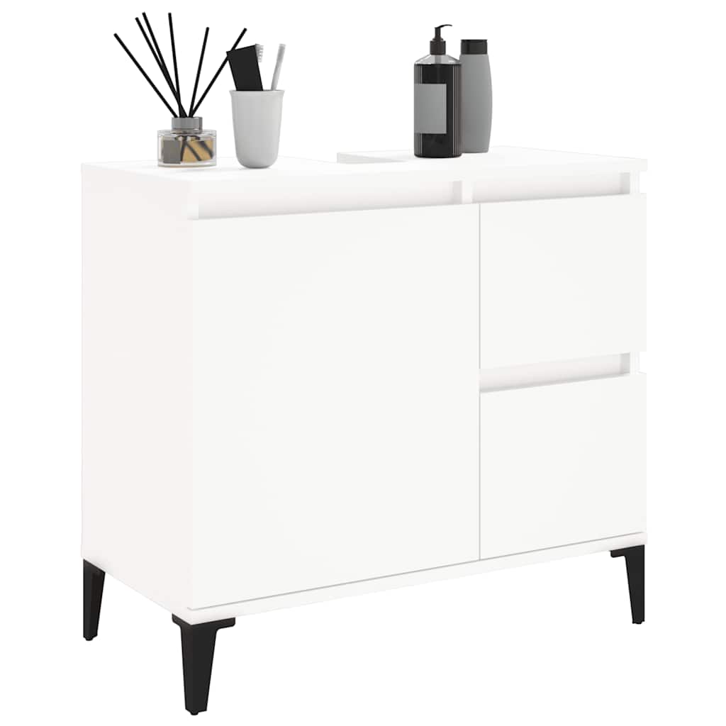 vidaXL Badschrank Weiß 65x33x60 cm Holzwerkstoff