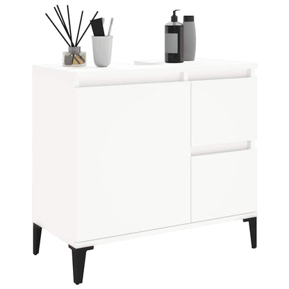 vidaXL Badschrank Weiß 65x33x60 cm Holzwerkstoff