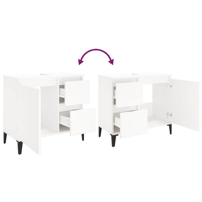 vidaXL Badschrank Weiß 65x33x60 cm Holzwerkstoff