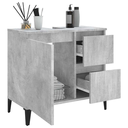 vidaXL Badschrank Betongrau 65x33x60 cm Holzwerkstoff