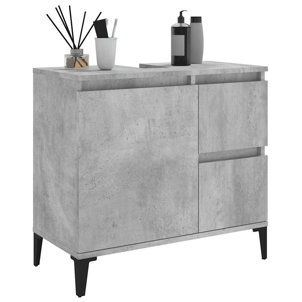 vidaXL Badschrank Betongrau 65x33x60 cm Holzwerkstoff