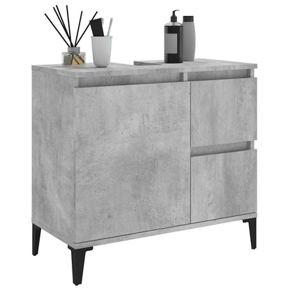 vidaXL Badschrank Betongrau 65x33x60 cm Holzwerkstoff