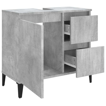 vidaXL Badschrank Betongrau 65x33x60 cm Holzwerkstoff