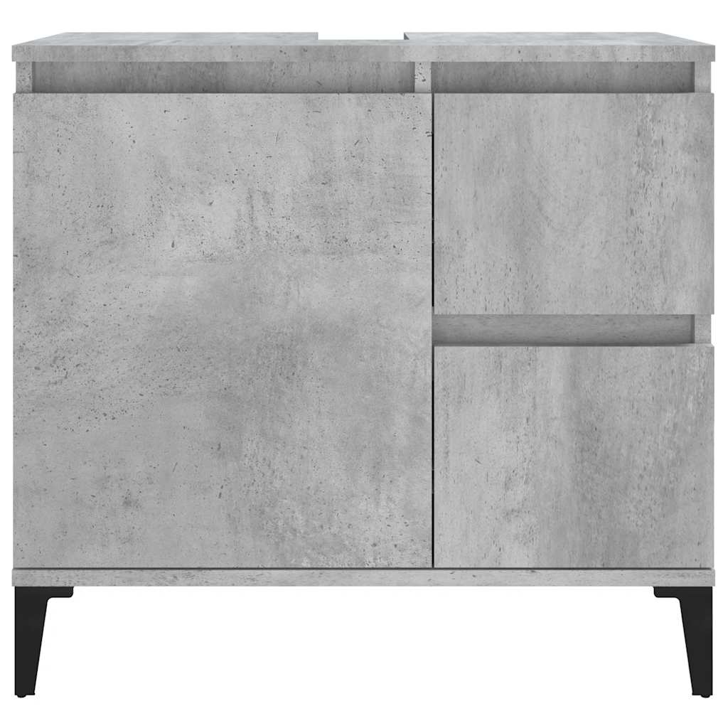 vidaXL Badschrank Betongrau 65x33x60 cm Holzwerkstoff