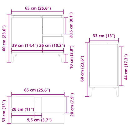 vidaXL Badschrank Räuchereiche 65x33x60 cm Holzwerkstoff