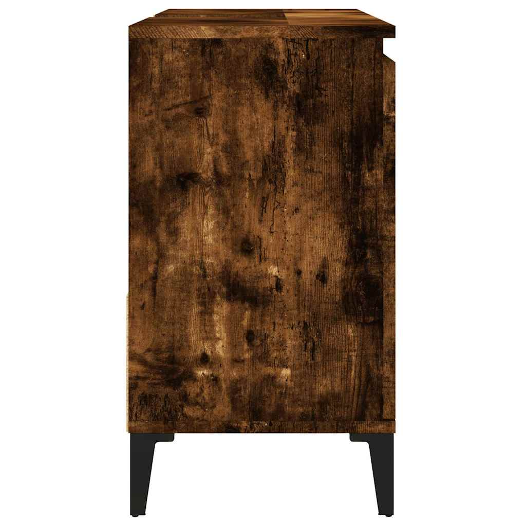 vidaXL Badschrank Räuchereiche 65x33x60 cm Holzwerkstoff