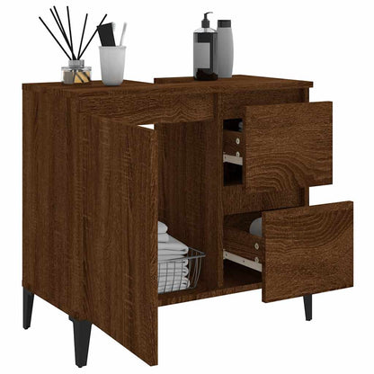 vidaXL Badschrank Braun Eichen-Optik 65x33x60 cm Holzwerkstoff