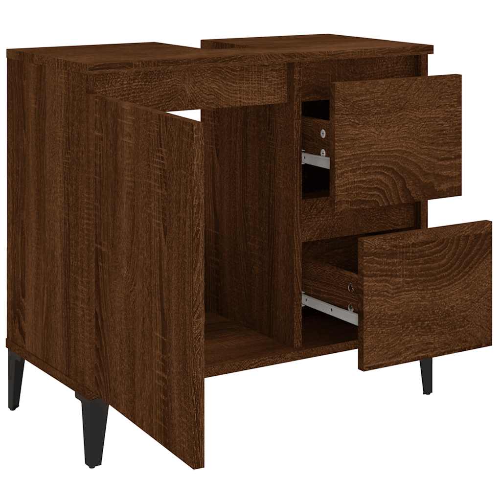 vidaXL Badschrank Braun Eichen-Optik 65x33x60 cm Holzwerkstoff