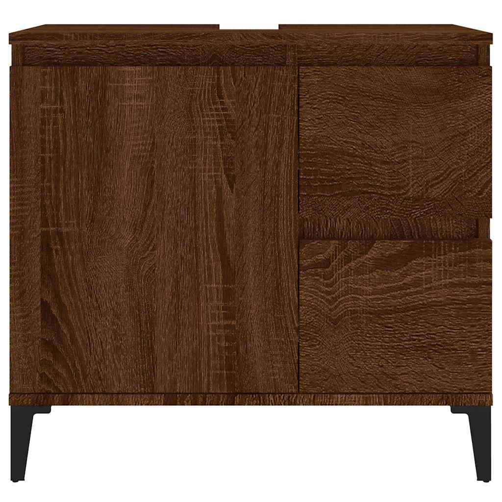 vidaXL Badschrank Braun Eichen-Optik 65x33x60 cm Holzwerkstoff