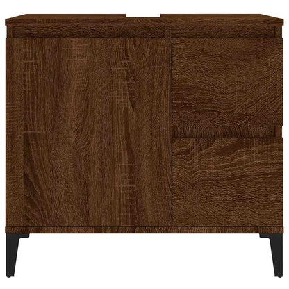 vidaXL Badschrank Braun Eichen-Optik 65x33x60 cm Holzwerkstoff