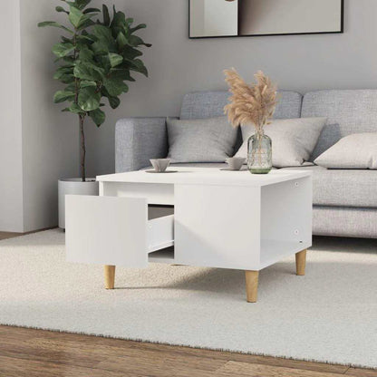 vidaXL Table basse Blanc 55x55x36,5 cm Bois d'ingénierie