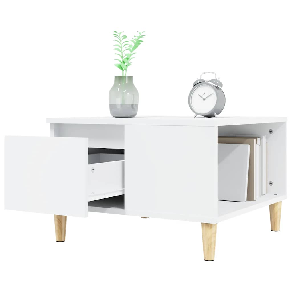 vidaXL Table basse Blanc 55x55x36,5 cm Bois d'ingénierie