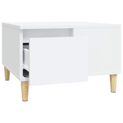 vidaXL Table basse Blanc 55x55x36,5 cm Bois d'ingénierie