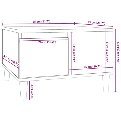 vidaXL Table basse Blanc 55x55x36,5 cm Bois d'ingénierie