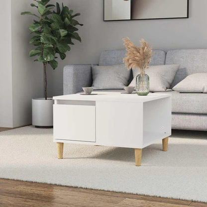vidaXL Table basse Blanc 55x55x36,5 cm Bois d'ingénierie