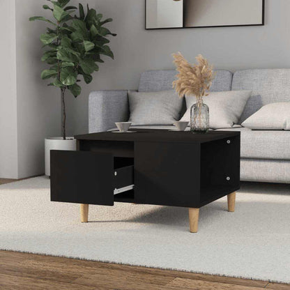 vidaXL Table basse noire 55x55x36,5 cm, bois d'ingénierie