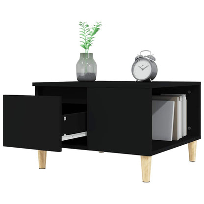 vidaXL Table basse noire 55x55x36,5 cm, bois d'ingénierie