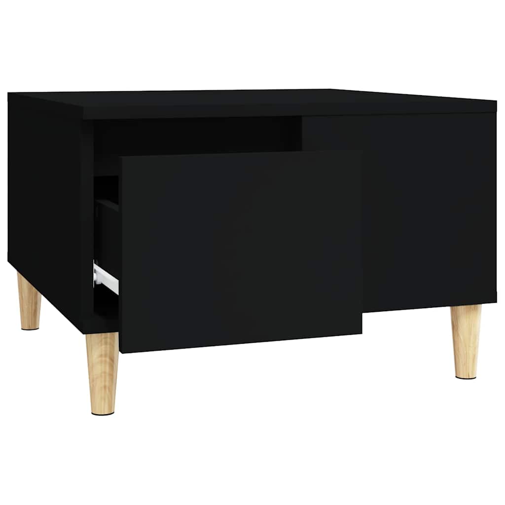 vidaXL Table basse noire 55x55x36,5 cm, bois d'ingénierie